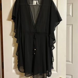 Sheer black Bathing suit cover up